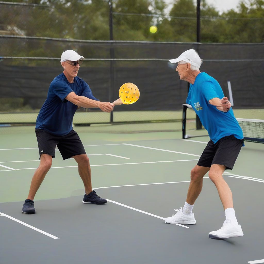 Pickleball Players Demonstrating Advanced Techniques