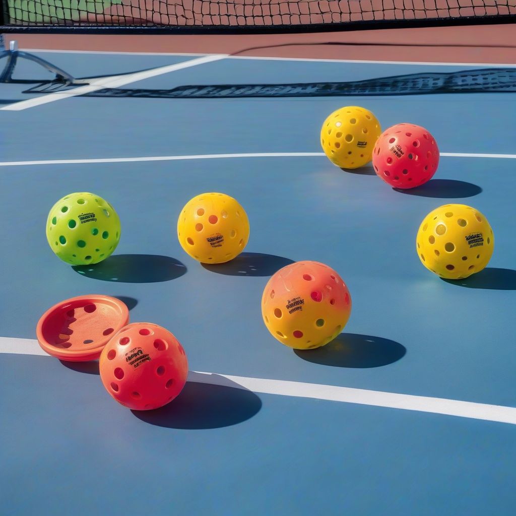 Pickleball Balls on Court