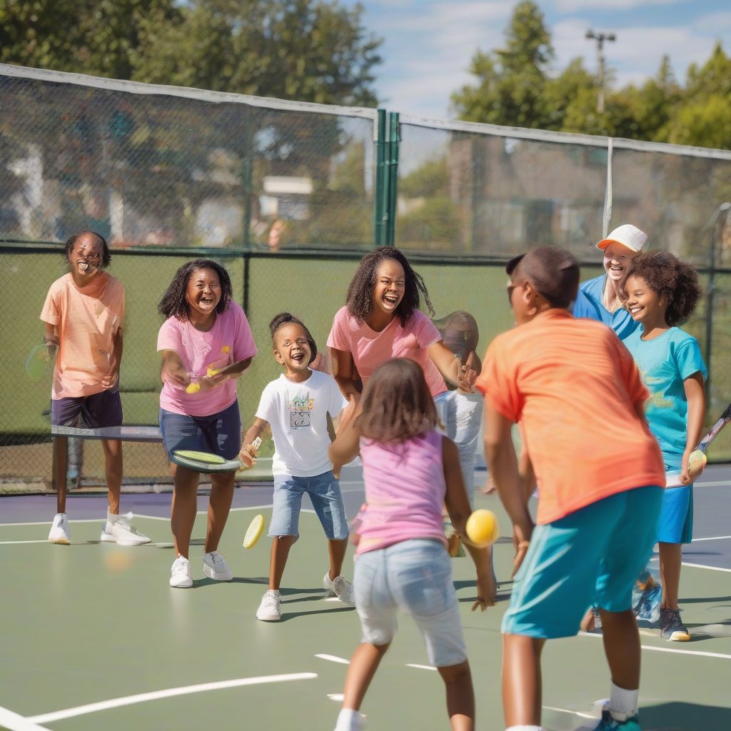 Kids Playing Pickleball