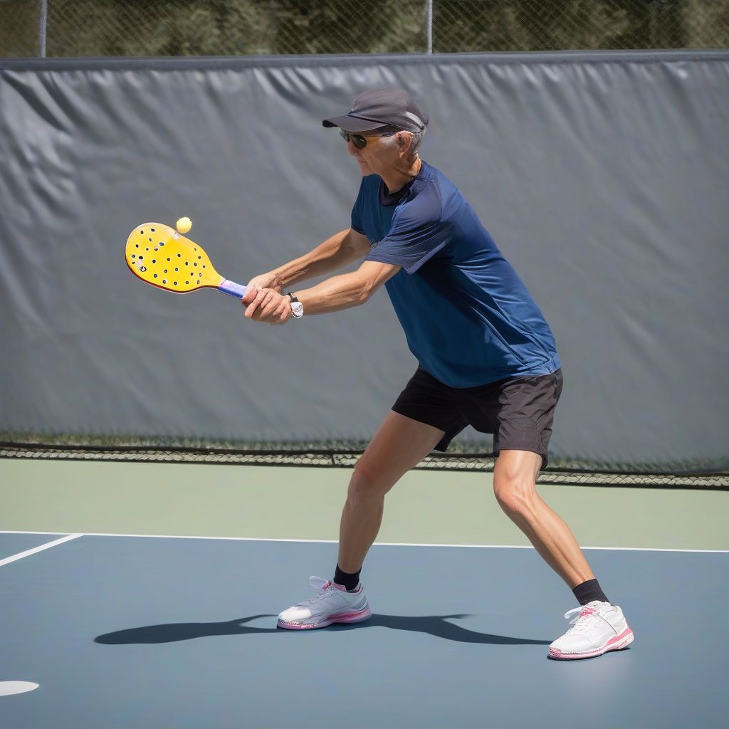 Pickleball Player Executing a Drop Step