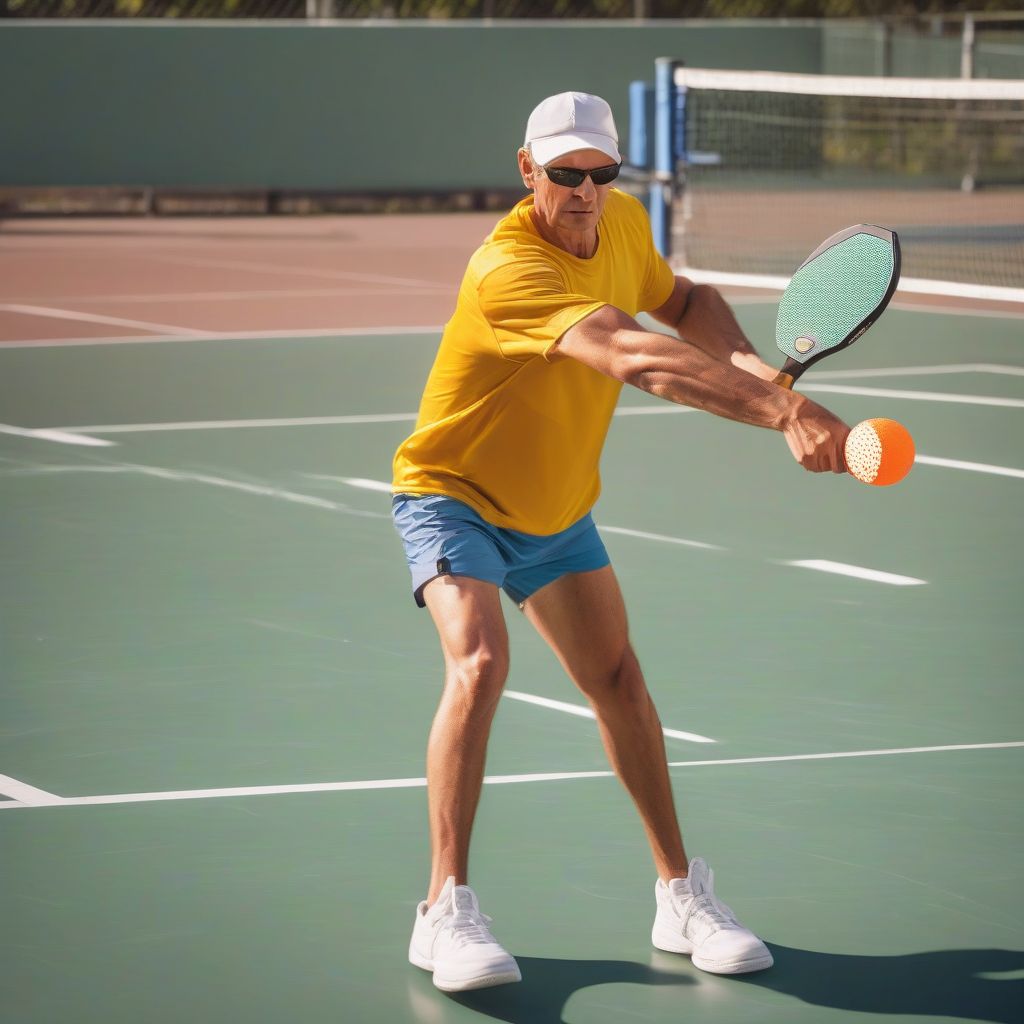 Pickleball Player Demonstrating a Spin Shot