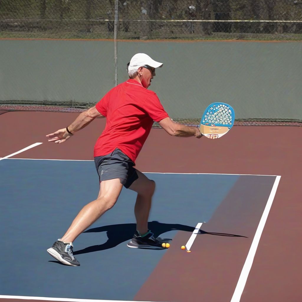 Pickleball Player Using Crossover Step