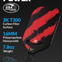 Carbon Fiber Pickleball Paddle with Aero Throat, USAPA Approved Pickleball Racket for Power & Control, Polymer Honeycomb Core, Textured Carbon Grit Surface, Christmas Pickleball Gifts - Image 2