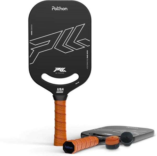 16mm Pickleball Paddle, Professional Raw Carbon Fiber Surface Pickleball Paddle with Enhanced pp Honeycomb Core, Ultimate Power & Control, 2024 USAPA Approved T300