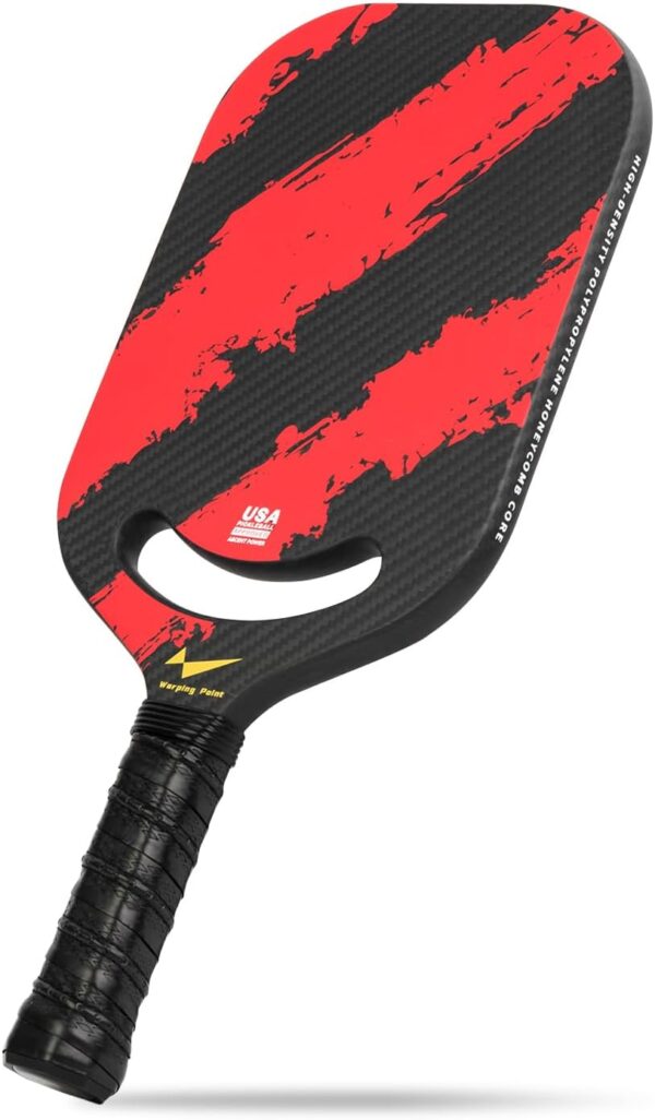 Carbon Fiber Pickleball Paddle with Aero Throat, USAPA Approved Pickleball Racket for Power & Control, Polymer Honeycomb Core, Textured Carbon Grit Surface, Christmas Pickleball Gifts