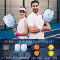 Pickleball Paddles Set of 2, USAPA Approved, Fiberglass Surface (CHS), Polypropylene Honeycomb Core, Anti-Slip Sweat-Absorbing Grip, 2 Outdoor Pickleball, 2 Indoor Pickleball, Portable Carry Bag - Image 6