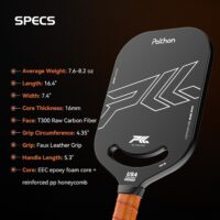 16mm Pickleball Paddle, Professional Raw Carbon Fiber Surface Pickleball Paddle with Enhanced pp Honeycomb Core, Ultimate Power & Control, 2024 USAPA Approved T300 - Image 2