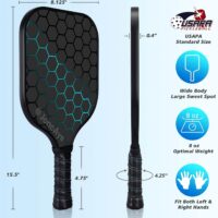 JoncAye Pickleball-Paddles-Set of 4 or 2 Rackets with Balls and Bag | USAPA Approved Pickle-Ball Equipment with Accessories | Fiberglass/Graphite Pickleball Racquet Set for Men, Women, Kids, Adults - Image 5