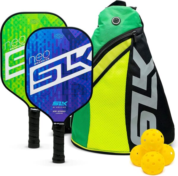 SLK Neo by Selkirk Pickleball Paddles | Featuring a Multilayer Fiberglass and Graphite Pickleball Paddle Face | SX3 Honeycomb Core | Pickleball Rackets Designed in The USA for Traction and Stability