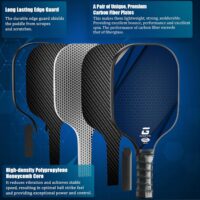 GARYE Pickleball Paddles Set of 2, USAPA Approved Carbon Fiber Pickleball Set, Lightweight Graphite Pickle Ball Rackets 2 Pack with 6 Balls, 1 Pickleball Bag, Pickle Ball Paddle Set for Men and Women - Image 3