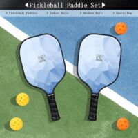 Pickleball Paddles Set of 2, USAPA Approved, Fiberglass Surface (CHS), Polypropylene Honeycomb Core, Anti-Slip Sweat-Absorbing Grip, 2 Outdoor Pickleball, 2 Indoor Pickleball, Portable Carry Bag - Image 5