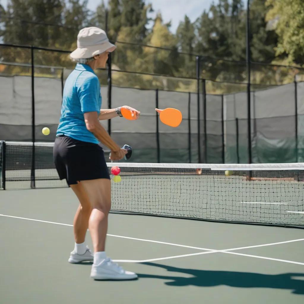Pickleball Player Using Training Machine