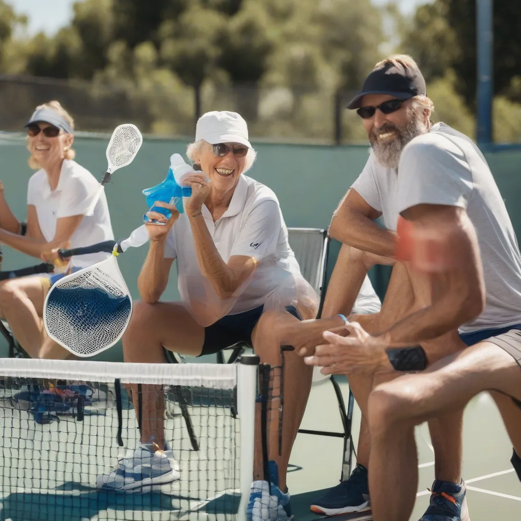 Pickleball Players Cooling Down