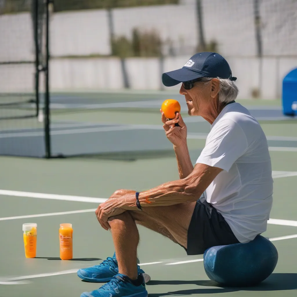 Pickleball Player Eating Healthy Snack