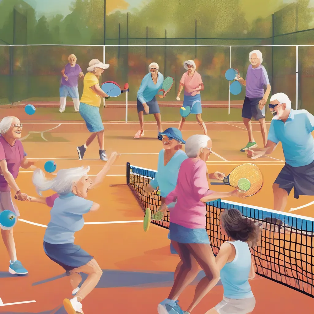 Pickleball Players Having Fun on the Court