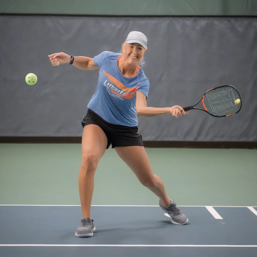 Pickleball Player Lunging