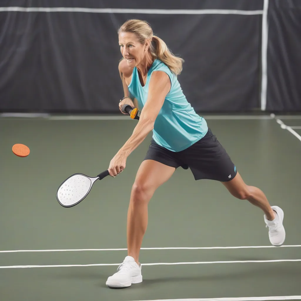Pickleball Player Moving Quickly with Lightweight Paddle