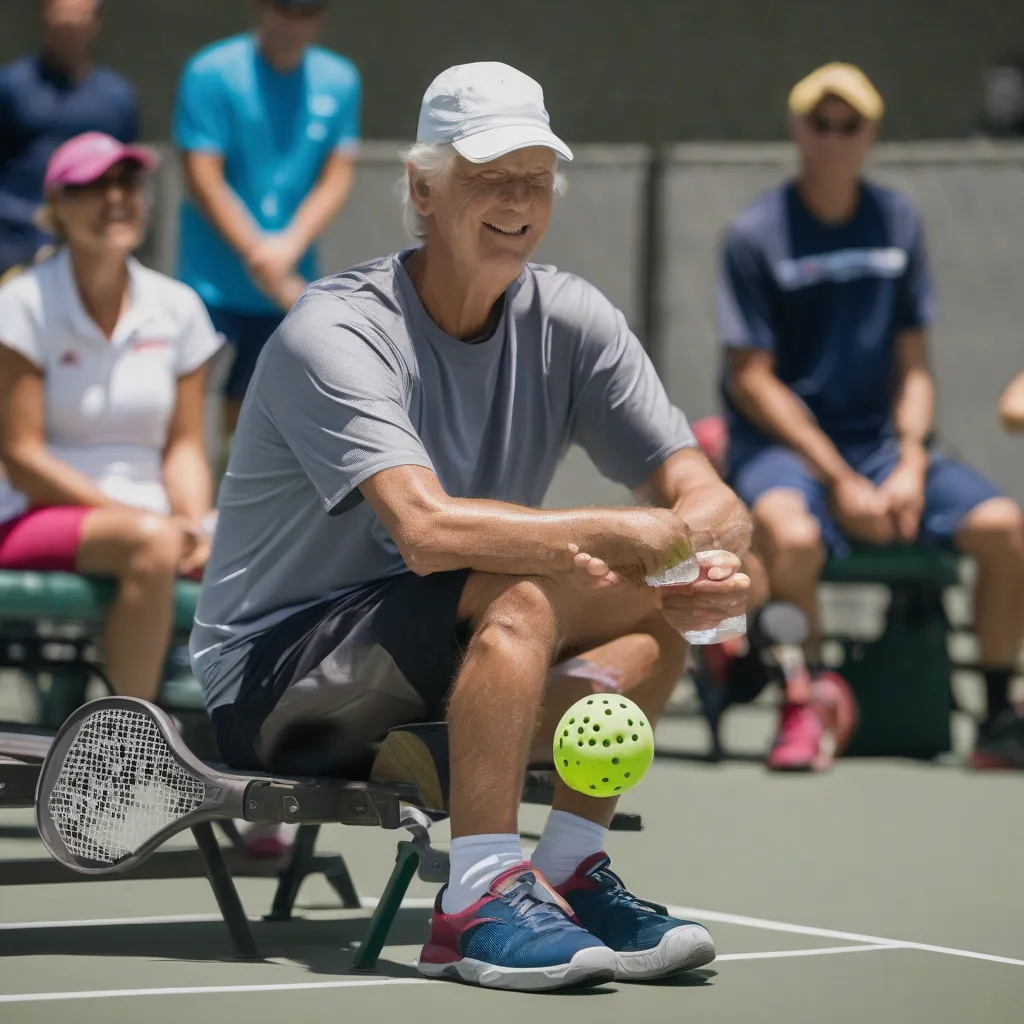 Pickleball Player Resting