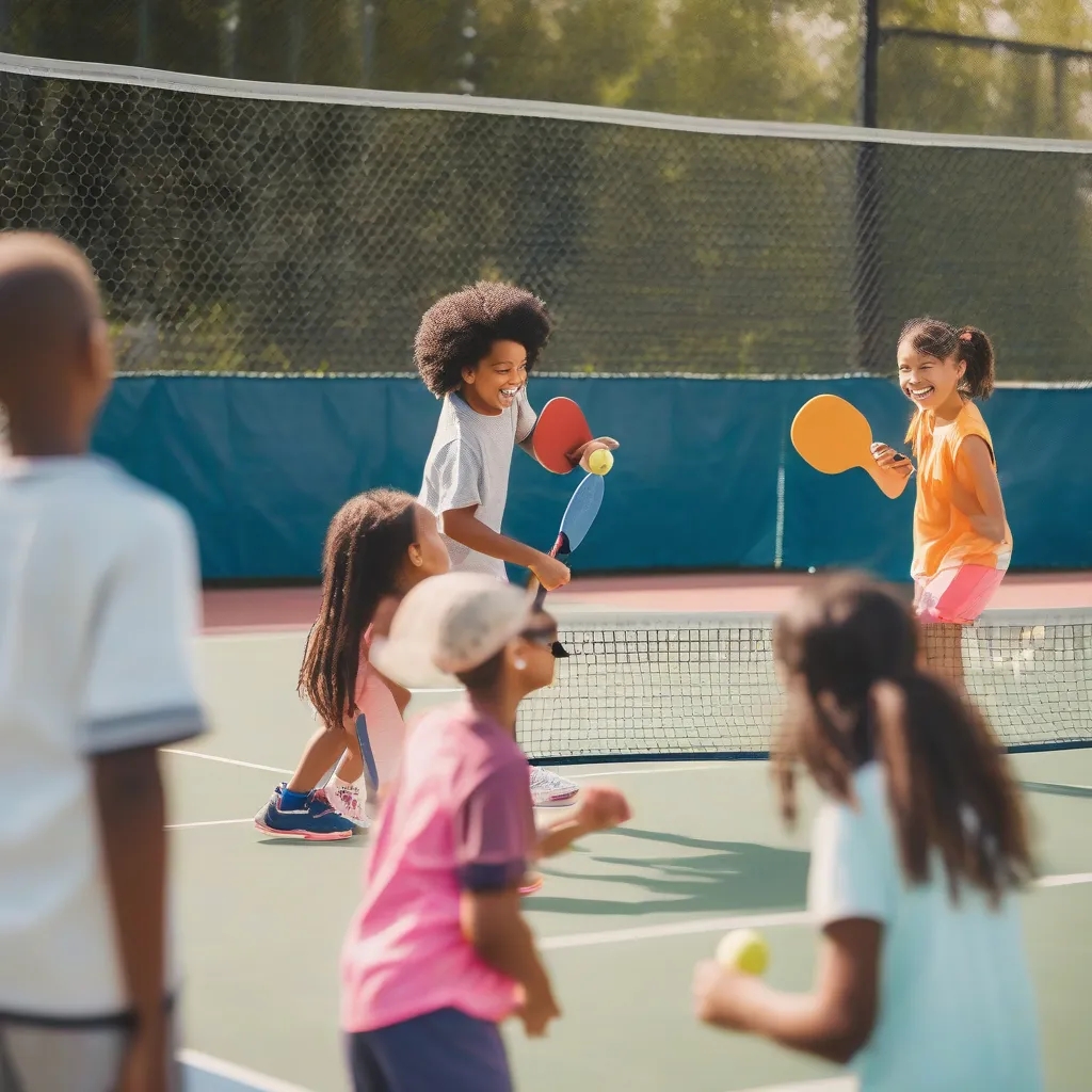 Kids Playing Pickleball